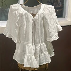 J. Jill White Blouse Elegant Top